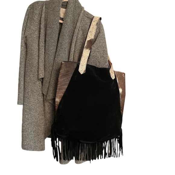 Muche et Muchette MultiColor Patchwork Pony Tote with Fringe NWT - Picture 11 of 12